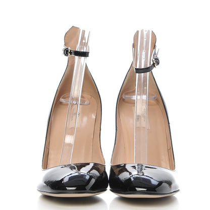 Valentino Garavani Patent Tan-Go Mary Jane Ankle Strap 100mm Pumps 40.5 Black 2 of 8