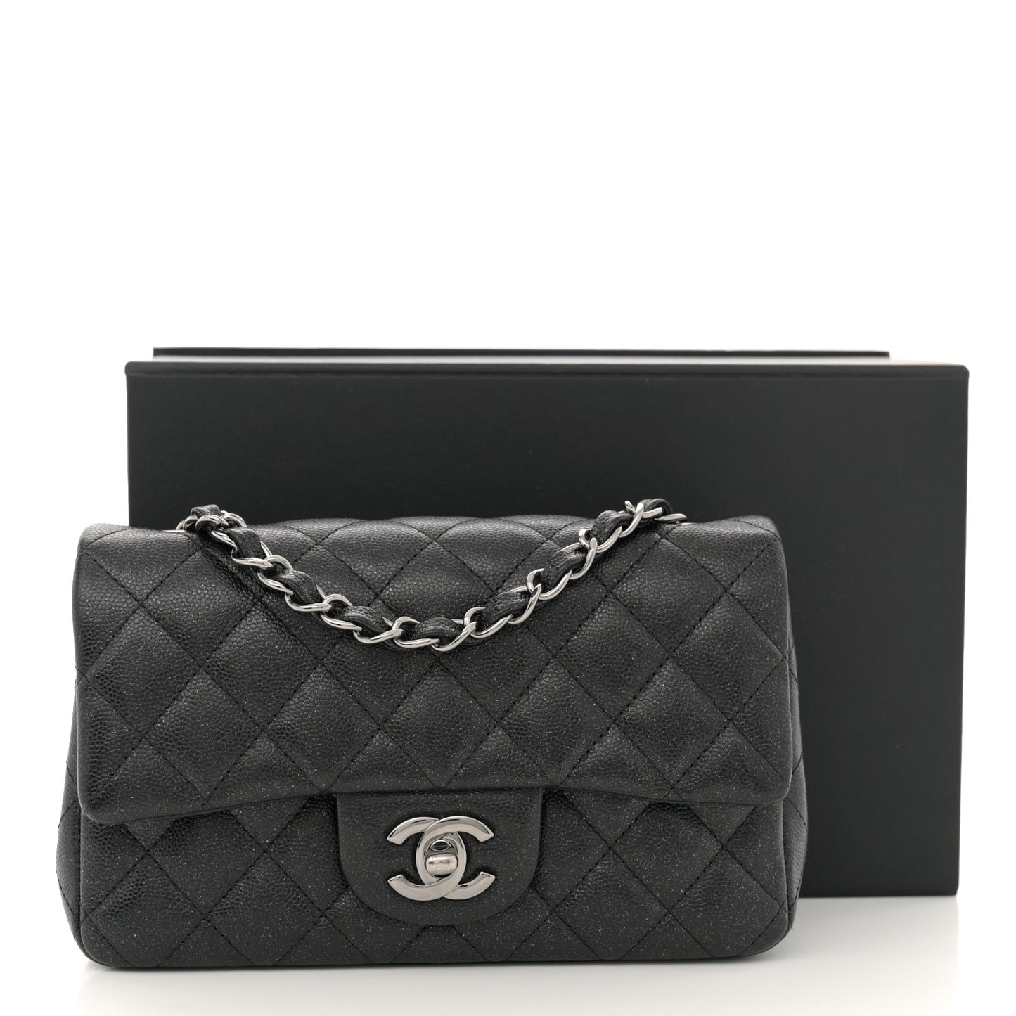 Caviar Quilted Mini Rectangular Flap Black