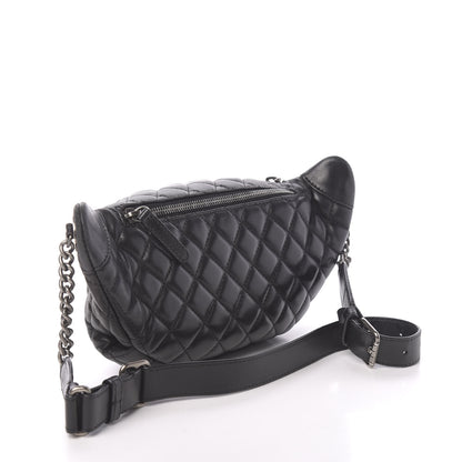 Chanel Lambskin Quilted Banane Waist Bag Fanny Pack Black 3 of 18
