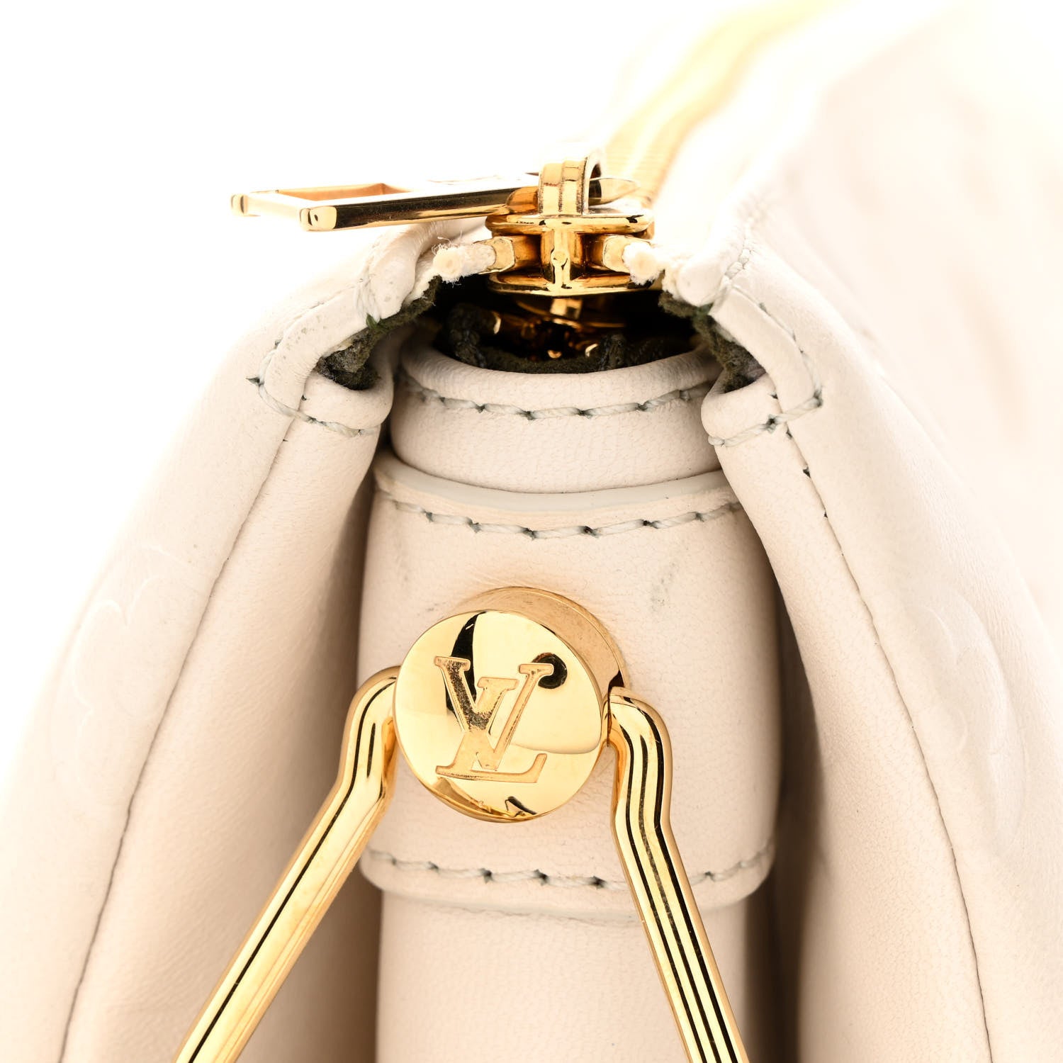 Louis Vuitton Lambskin Embossed Monogram Coussin PM Cream 12 of 13