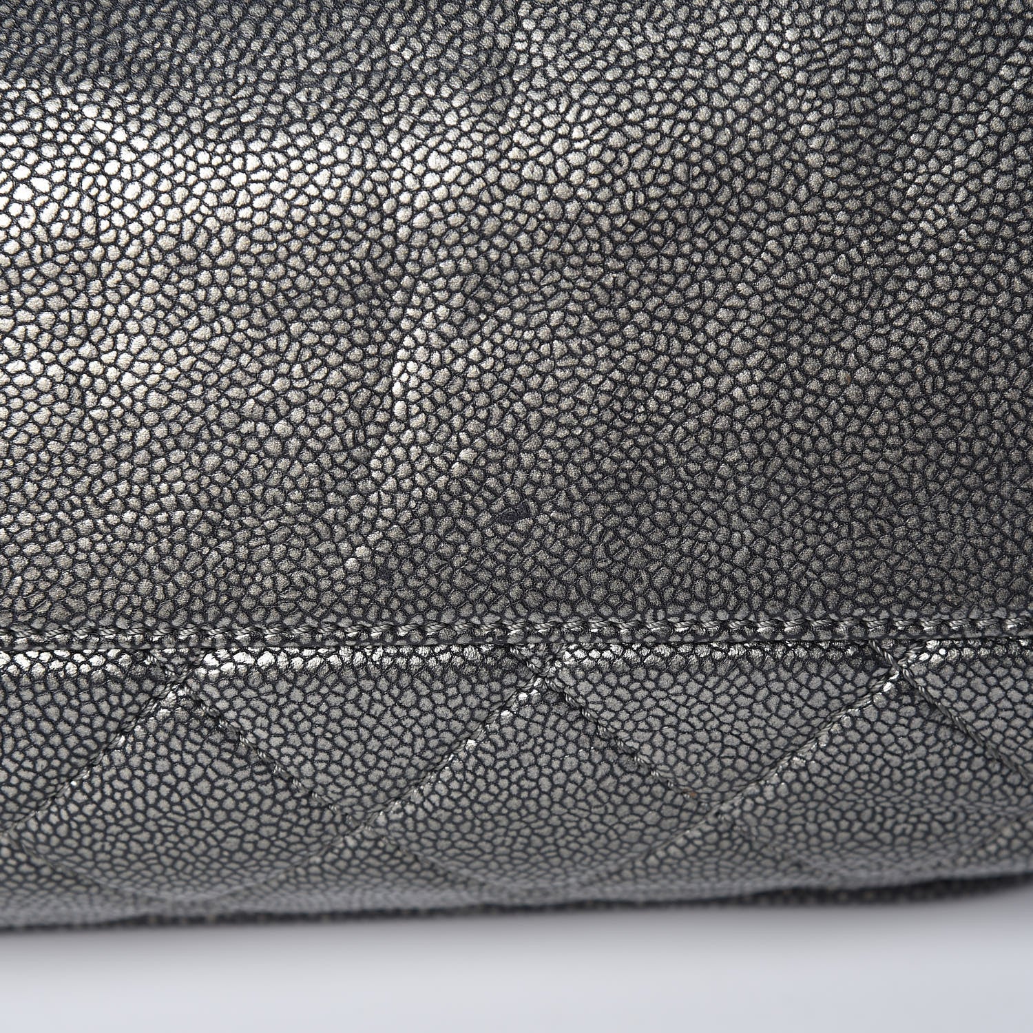 Chanel Metallic Caviar Quilted Timeless Accordion Flap Dark Silver 13 of 13