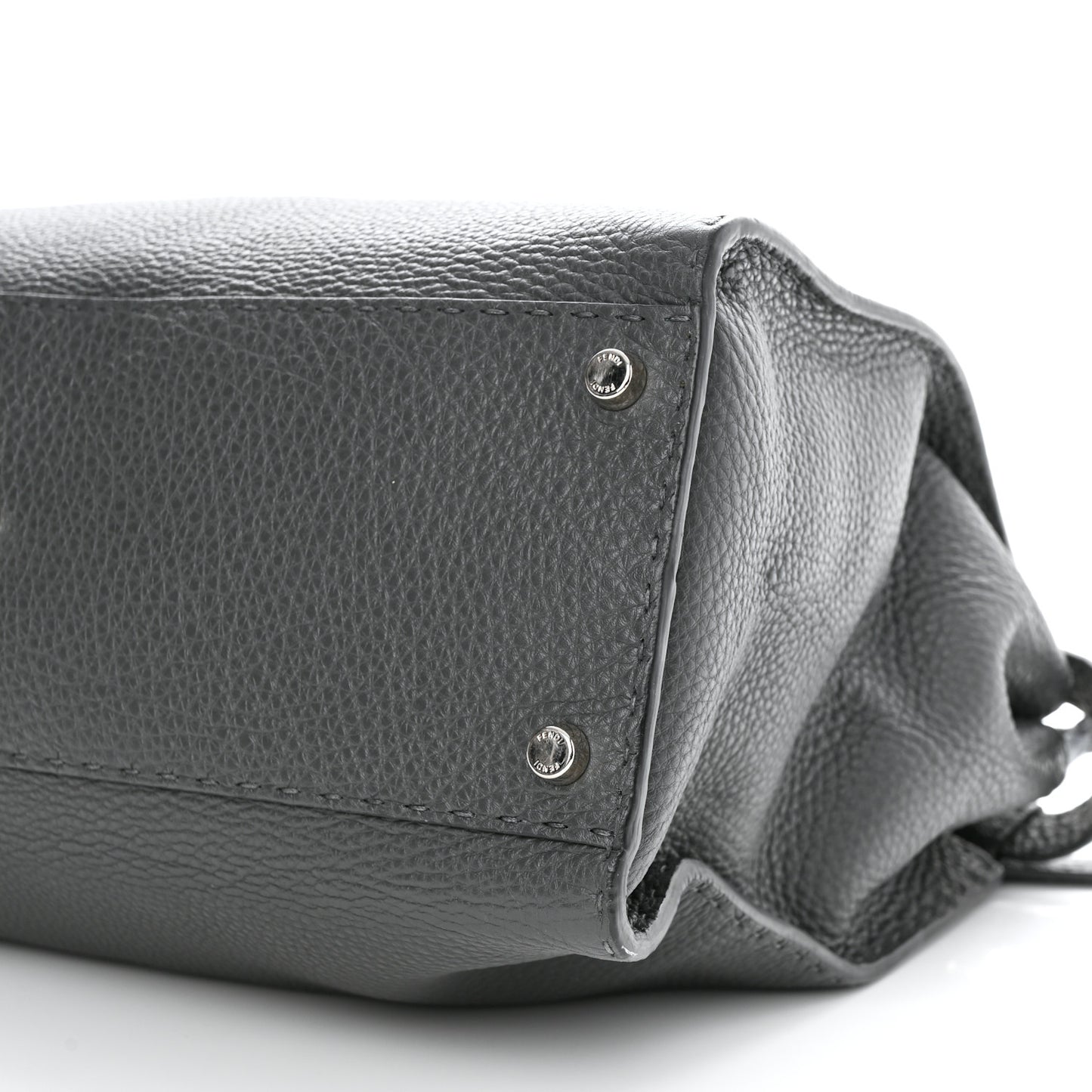 Cuoio Romano Selleria Bi-Color Large Peekaboo Iconic Satchel Asfalto Latte
