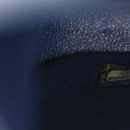 Chanel Caviar Chevron Quilted Jumbo Double Flap Navy 7 of 12