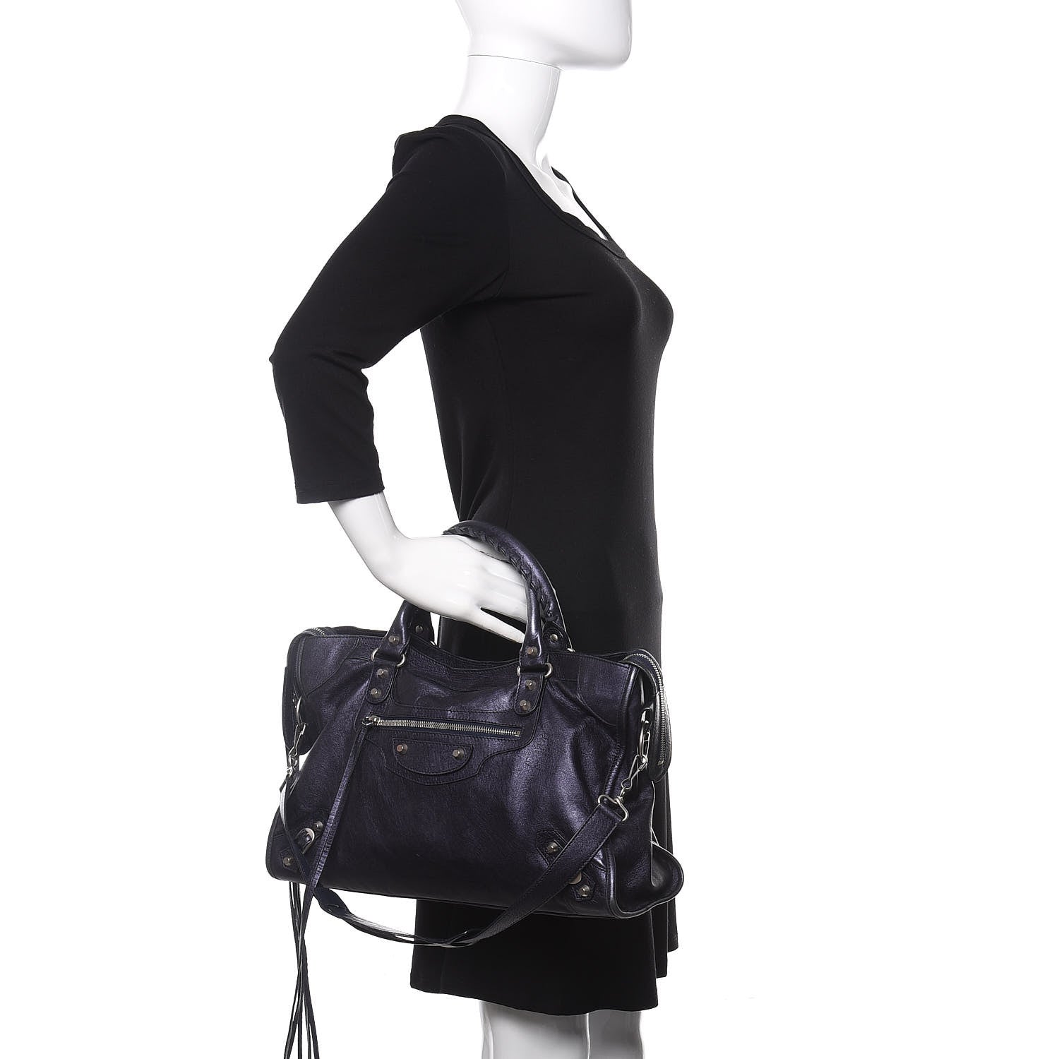 Balenciaga Laminated Agneau Classic Silver Hardware City Maree 2 of 10