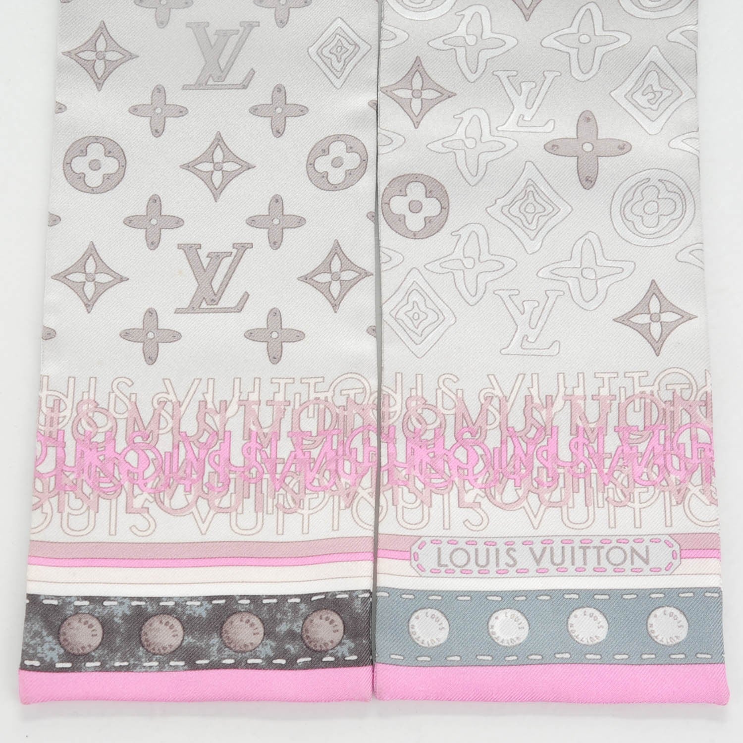 Louis Vuitton Silk Monogram Map Bandeau Pearl Pink 3 of 3