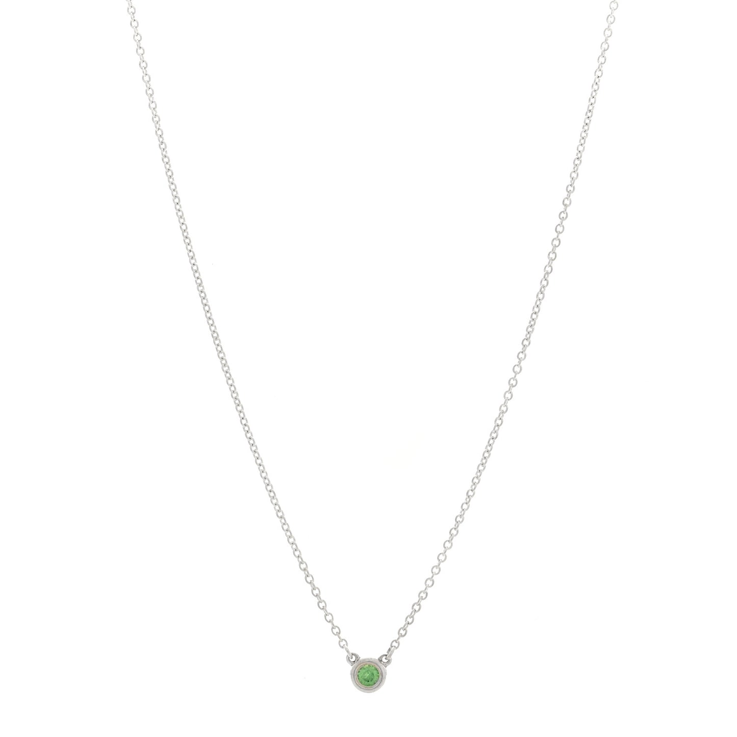 Sterling Silver Tsavorite Garnet Elsa Peretti Color by the Yard Pendant Necklace