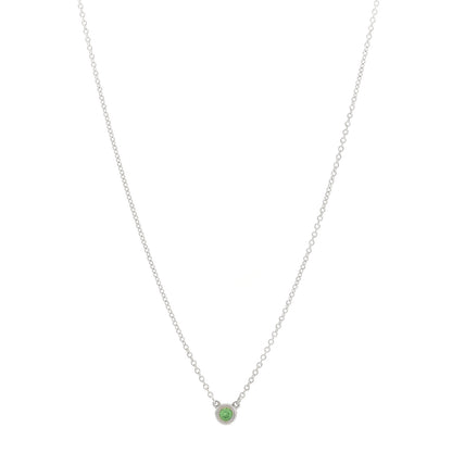 Tiffany Sterling Silver Tsavorite Garnet Elsa Peretti Color by the Yard Pendant Necklace 1 of 5
