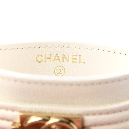 Chanel Caviar Chevron Quilted Boy Card Holder White 6 of 9