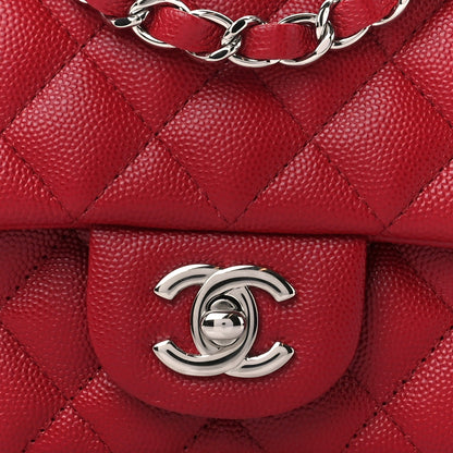 Chanel Caviar Quilted Mini Rectangular Flap Red 9 of 11