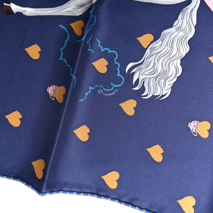 Hermes Silk Tea Time Scarf 70 Marine Vieux Rose 5 of 6