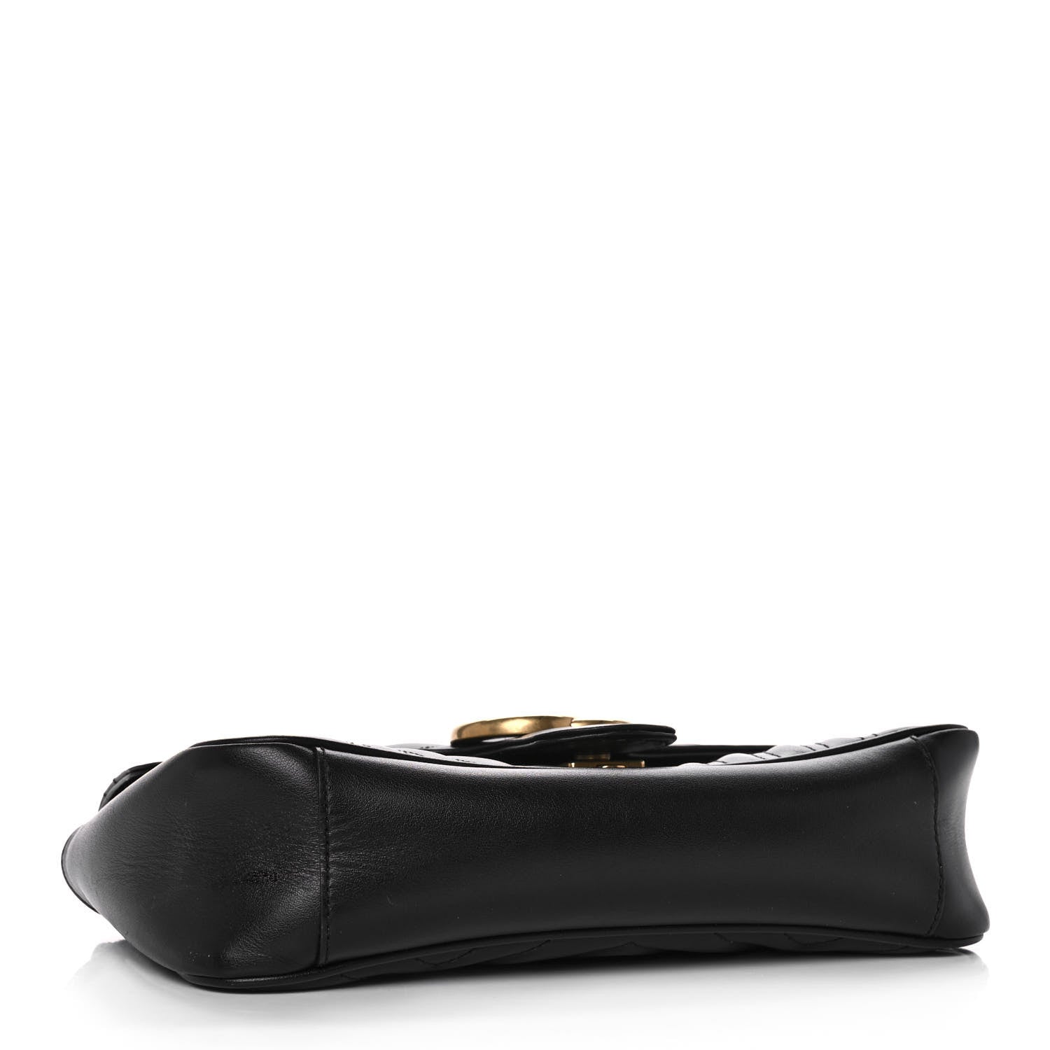 Gucci Calfskin Matelasse Small GG Marmont Shoulder Bag Black 3 of 12