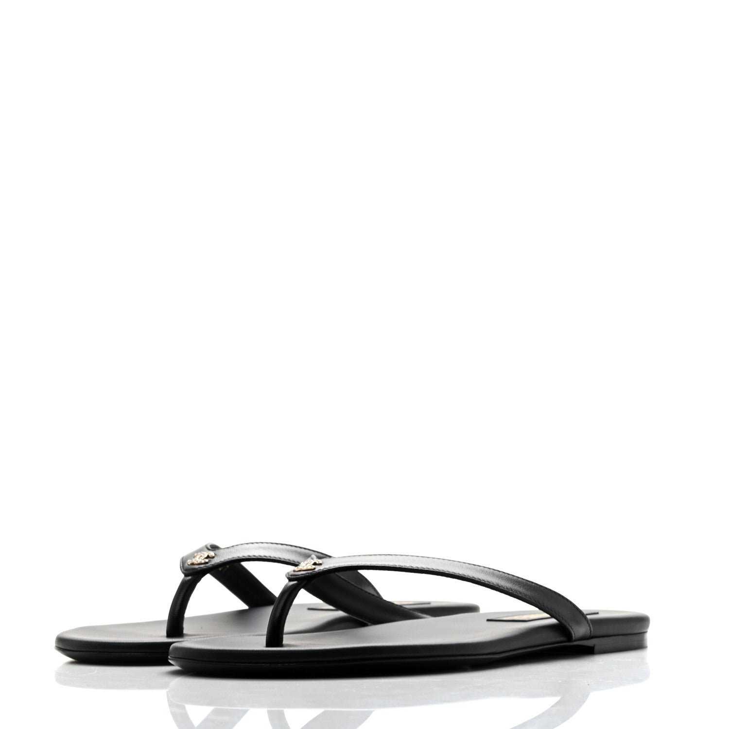 Chanel Shiny Lambskin Crystal CC Thong Sandals 40 Black 4 of 11