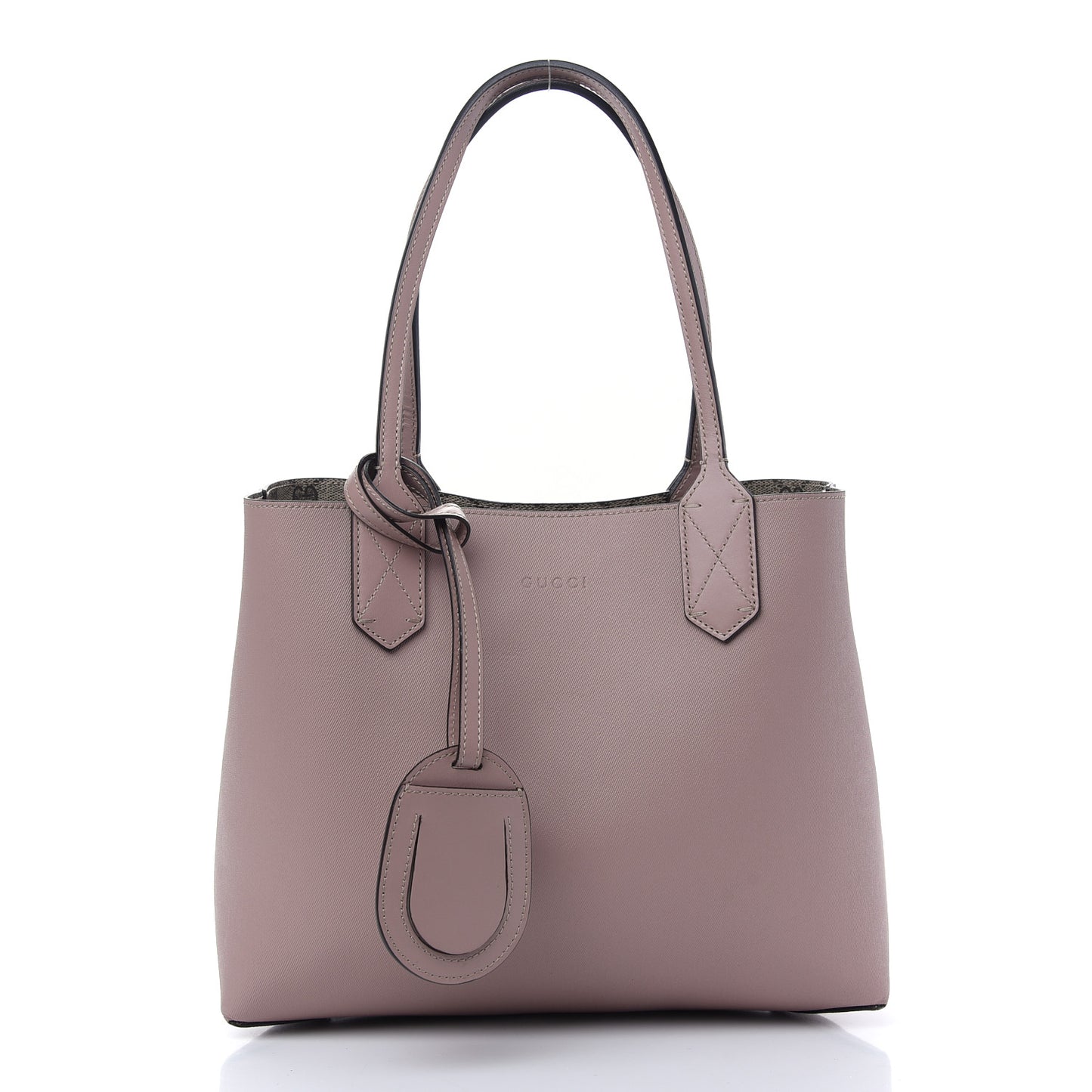 Textured Calfskin Monogram Small Reversible GG Tote Dark Cipria
