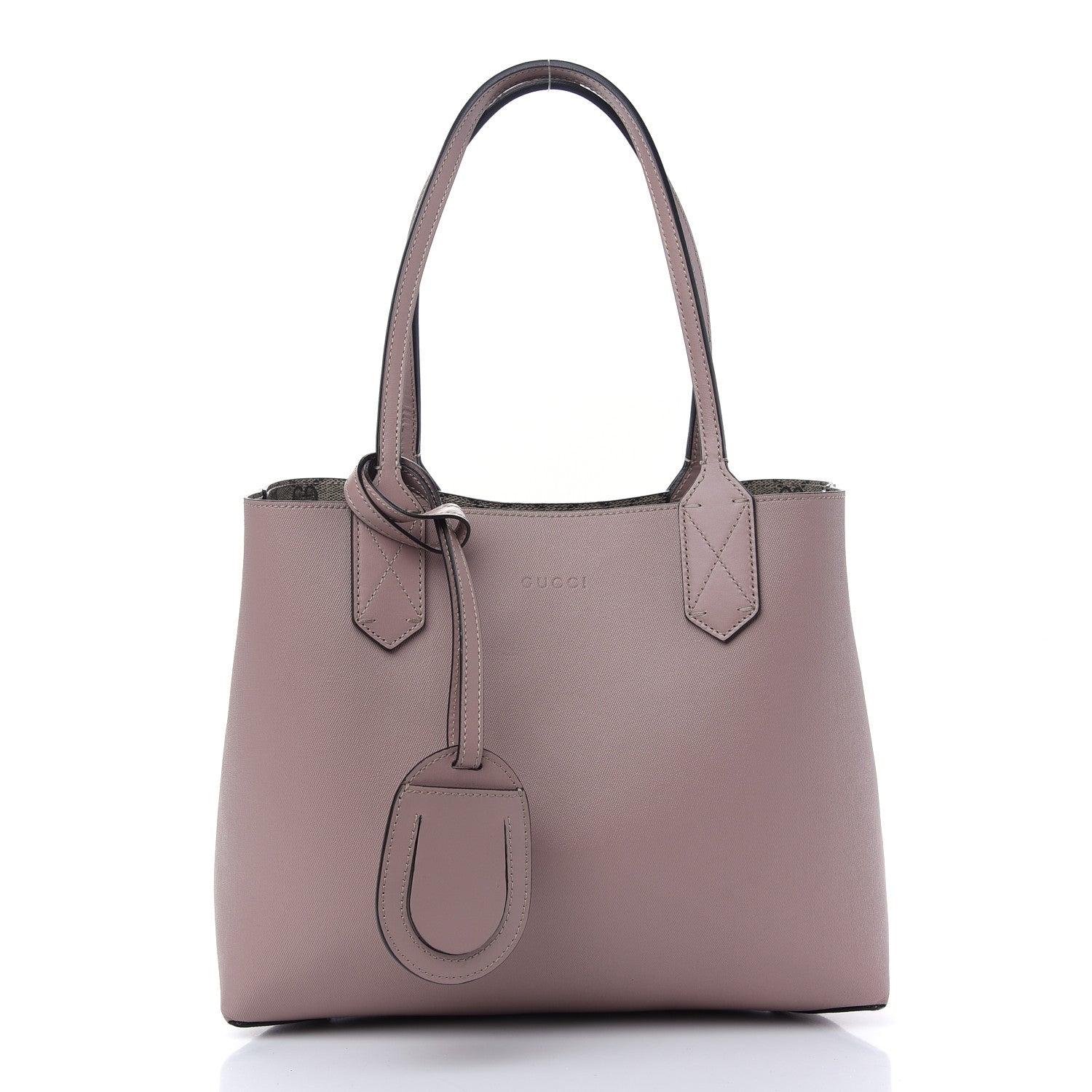 Gucci Textured Calfskin Monogram Small Reversible GG Tote Dark Cipria 3 of 15
