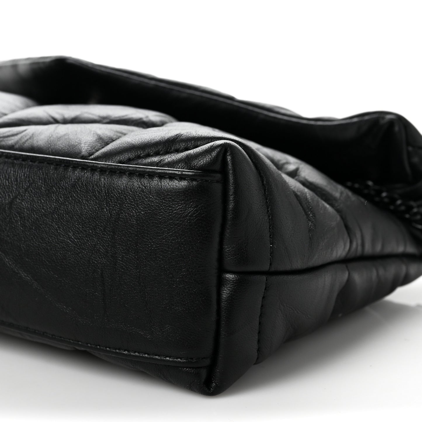 Quilted Mini Loulou Puffer Monogram Chain Satchel Black