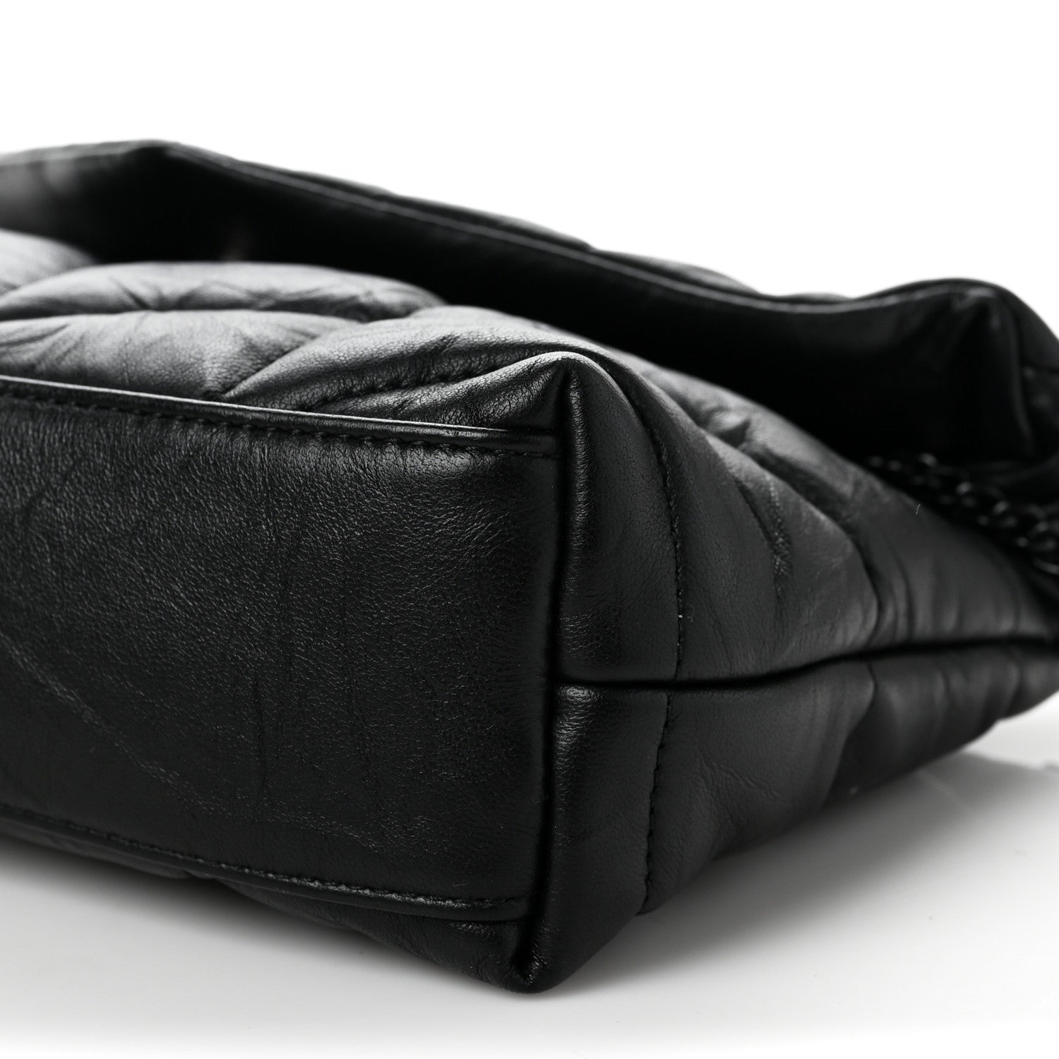 Saint Laurent Quilted Mini Loulou Puffer Monogram Chain Satchel Black 7 of 9