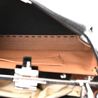 Fendi Cuoio Romano Selleria Bi-Color Mini Peekaboo Iconic Satchel Black Mou 5 of 10