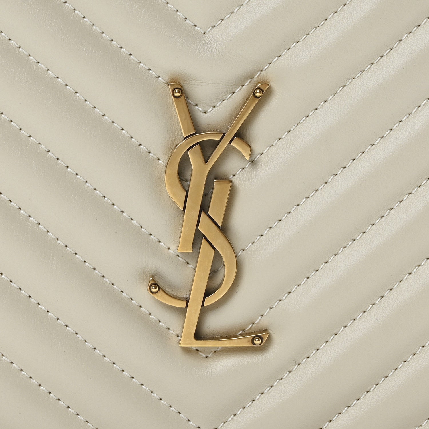 Saint Laurent Calfskin Matelasse Monogram Lou Camera Bag Crema Soft 8 of 11