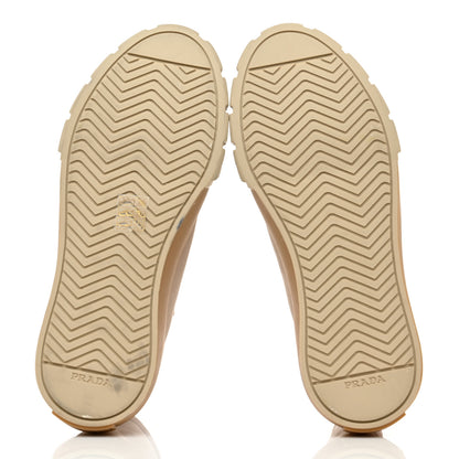 Prada Gabardine Triangle Logo Bi-Color Wheel High Top 35mm Sneakers 38 Corda Kaki 5 of 10