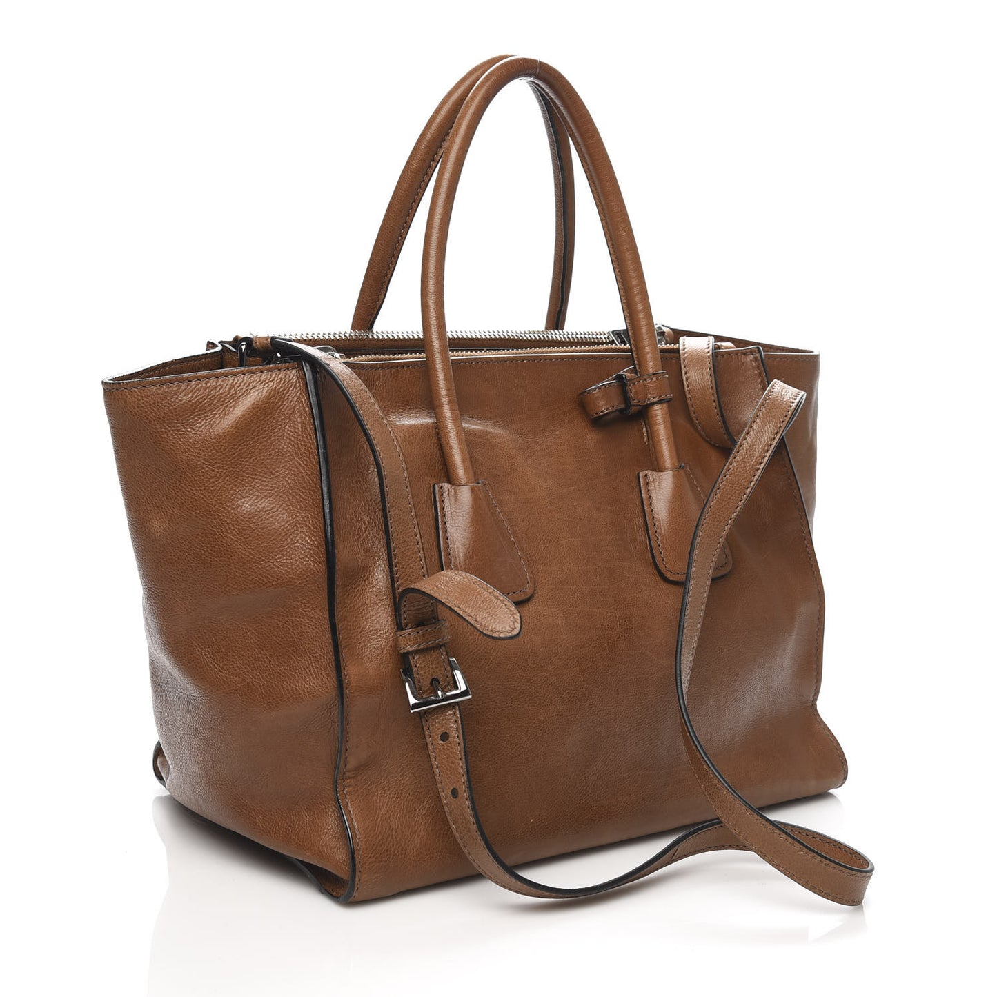 Glace Calf Twin Pocket Tote Cannella