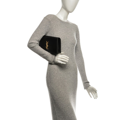 Saint Laurent Grain De Poudre Classic Monogram Clutch Black 2 of 6