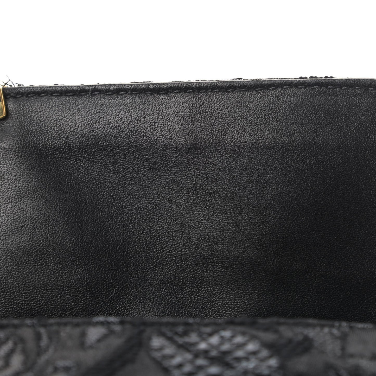 Tessuto Nylon Lurex Embroidered Flap Black
