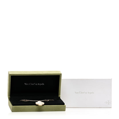 Van Cleef & Arpels 18K Yellow Gold Grey Mother of Pearl Black Onyx 5 Motifs Magic Alhambra Bracelet 4 of 4
