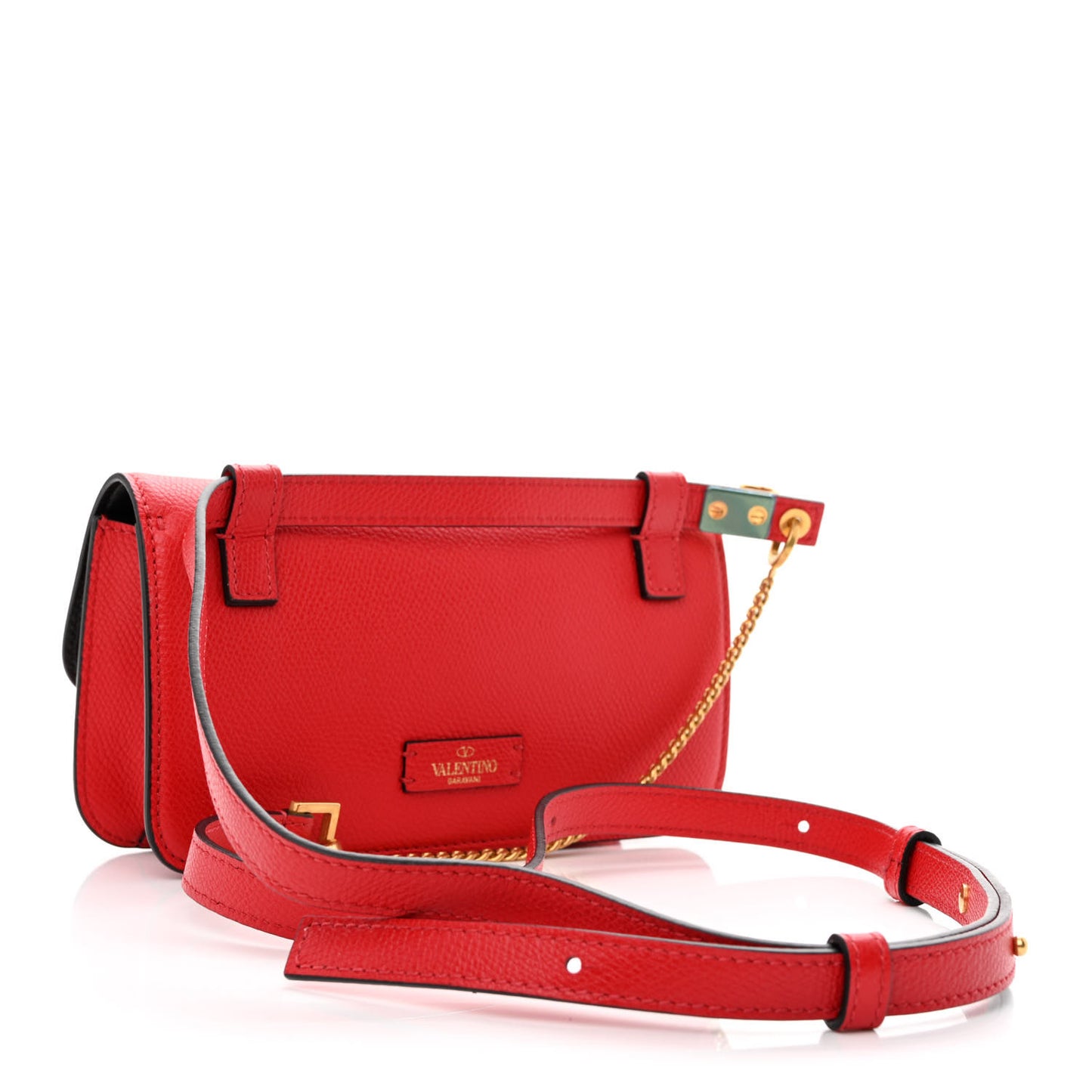 Grainy Calfskin VSling Belt Bag Rouge Pur