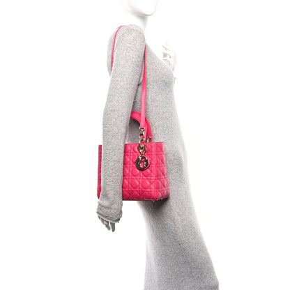 Christian Dior Lambskin Cannage Medium Lady Dior Pink 2 of 10