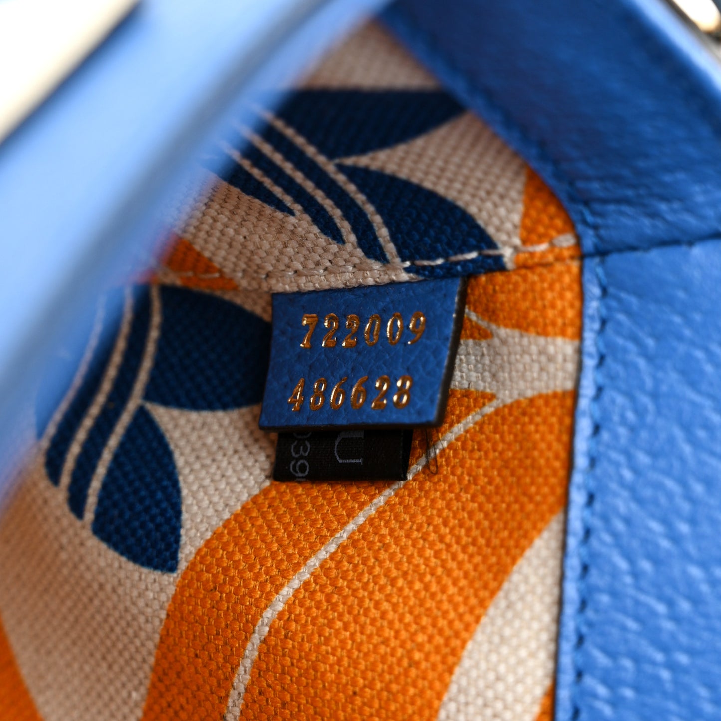 X ADIDAS Textured Dollar Calfskin Web Trefoil Mini Horsebit 1955 Shoulder Bag Blue Off Blue Off White Multi