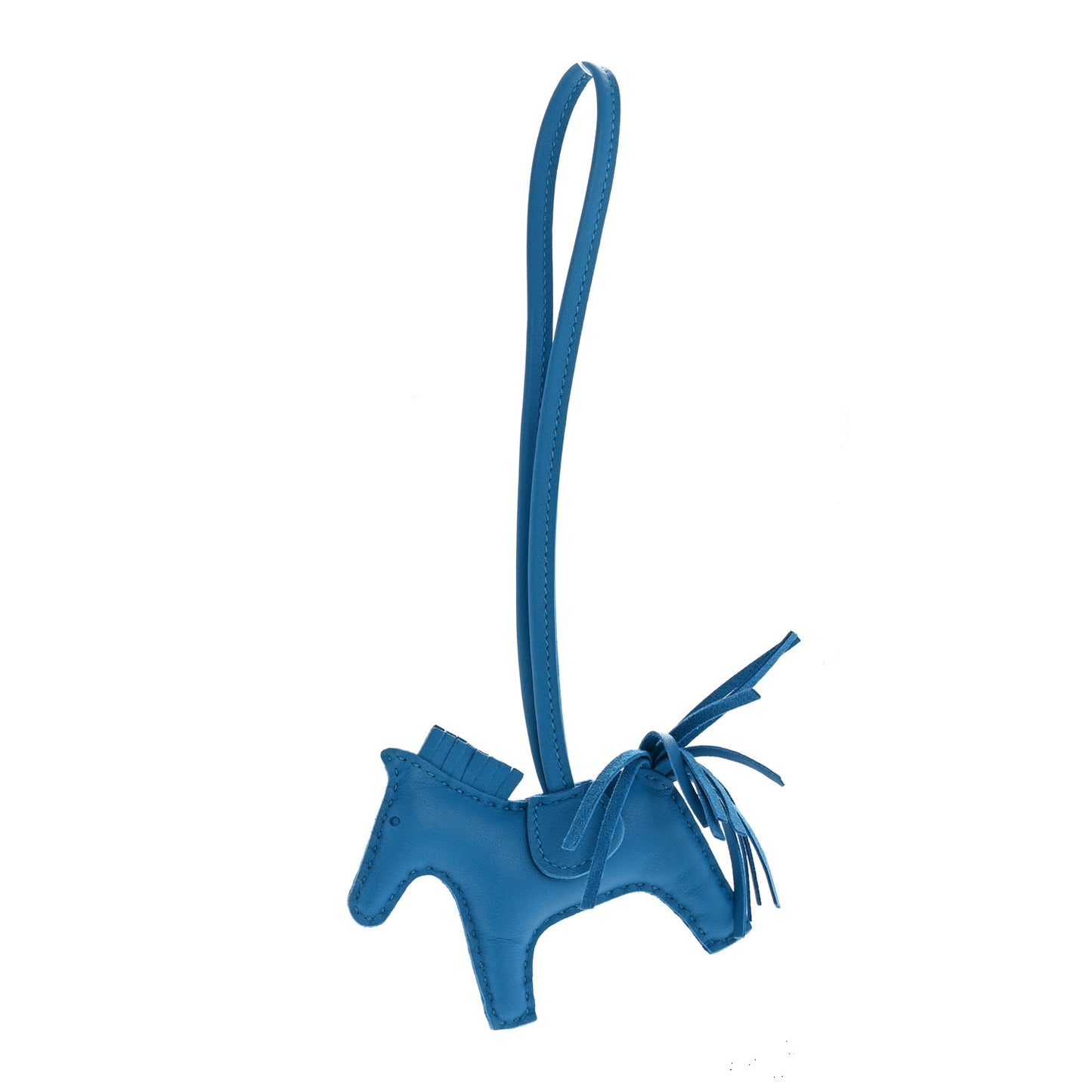 Milo Lambskin Grigri Rodeo Horse Bag Charm PM Bleu Zanzibar