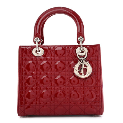 Christian Dior Patent Cannage Medium Lady Dior Red 1 of 16
