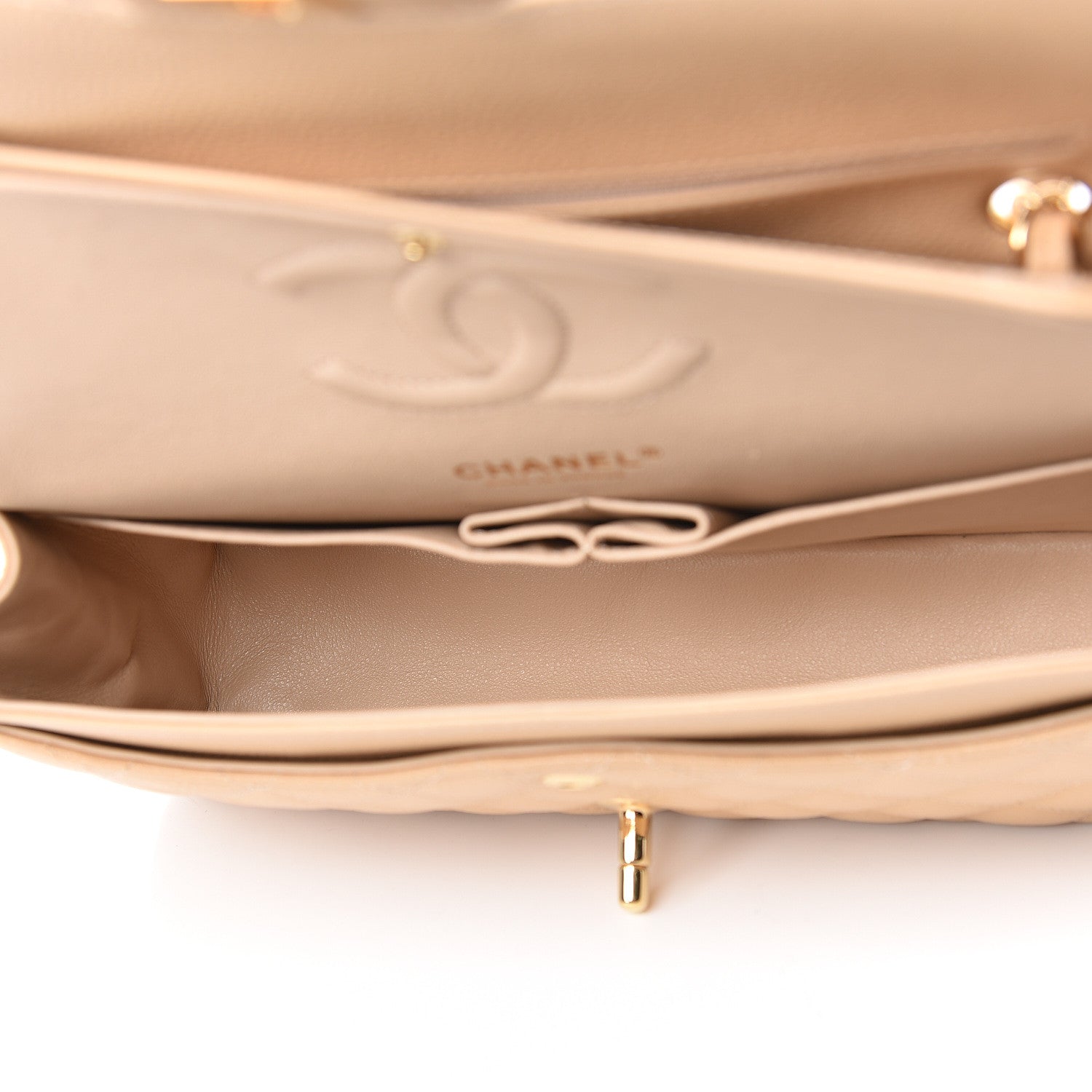 Chanel Caviar Quilted Medium Double Flap Light Beige 5 of 11