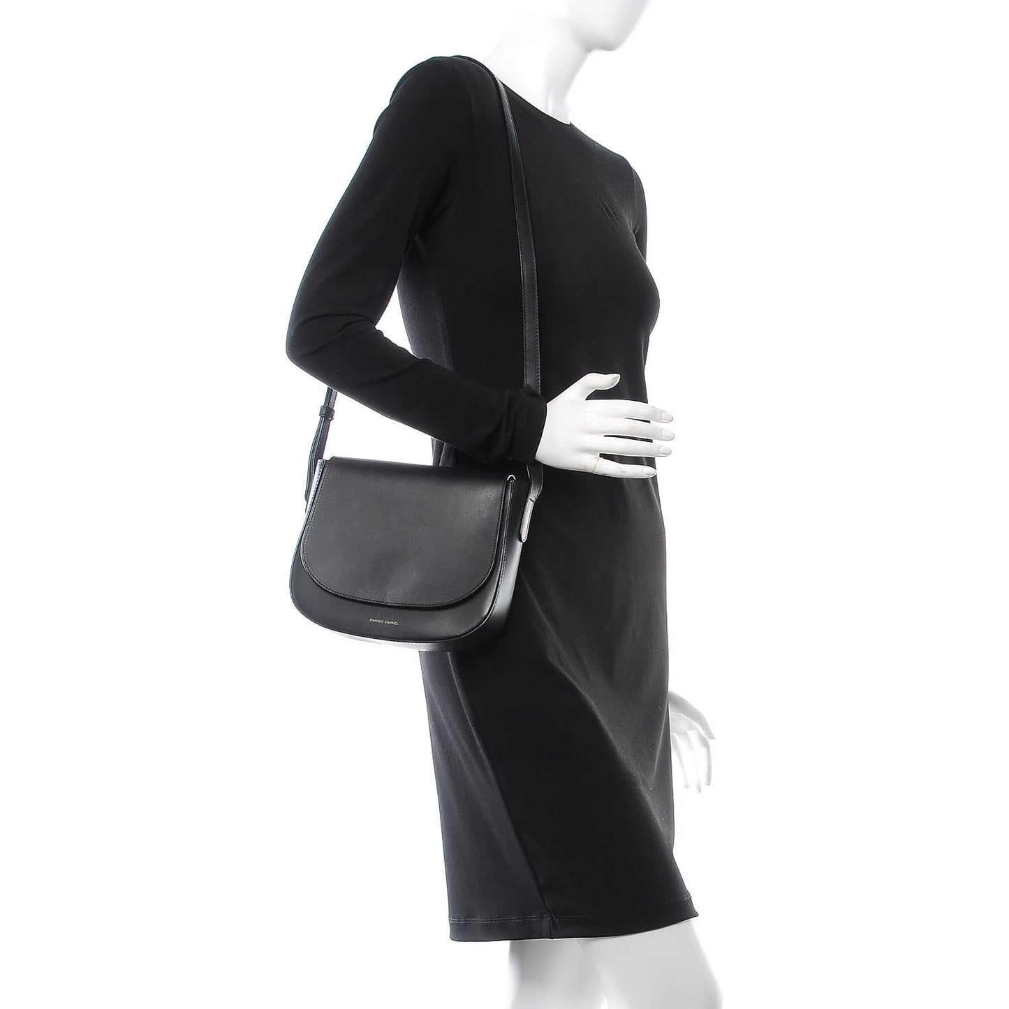 Calfskin Flap Crossbody Bag Black