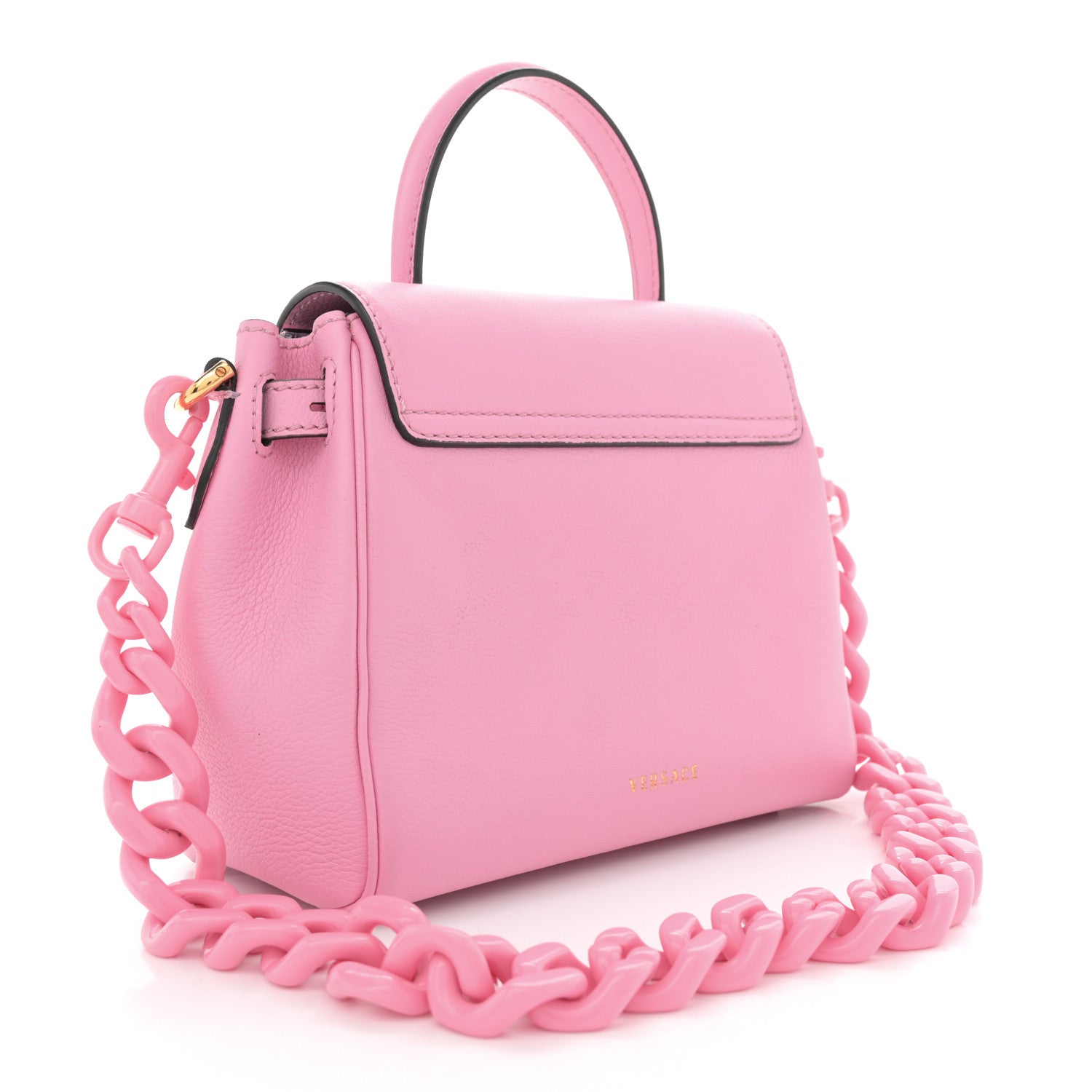 Versace Grained Calfskin Small La Medusa Top Handle Bag Pink 3 of 10