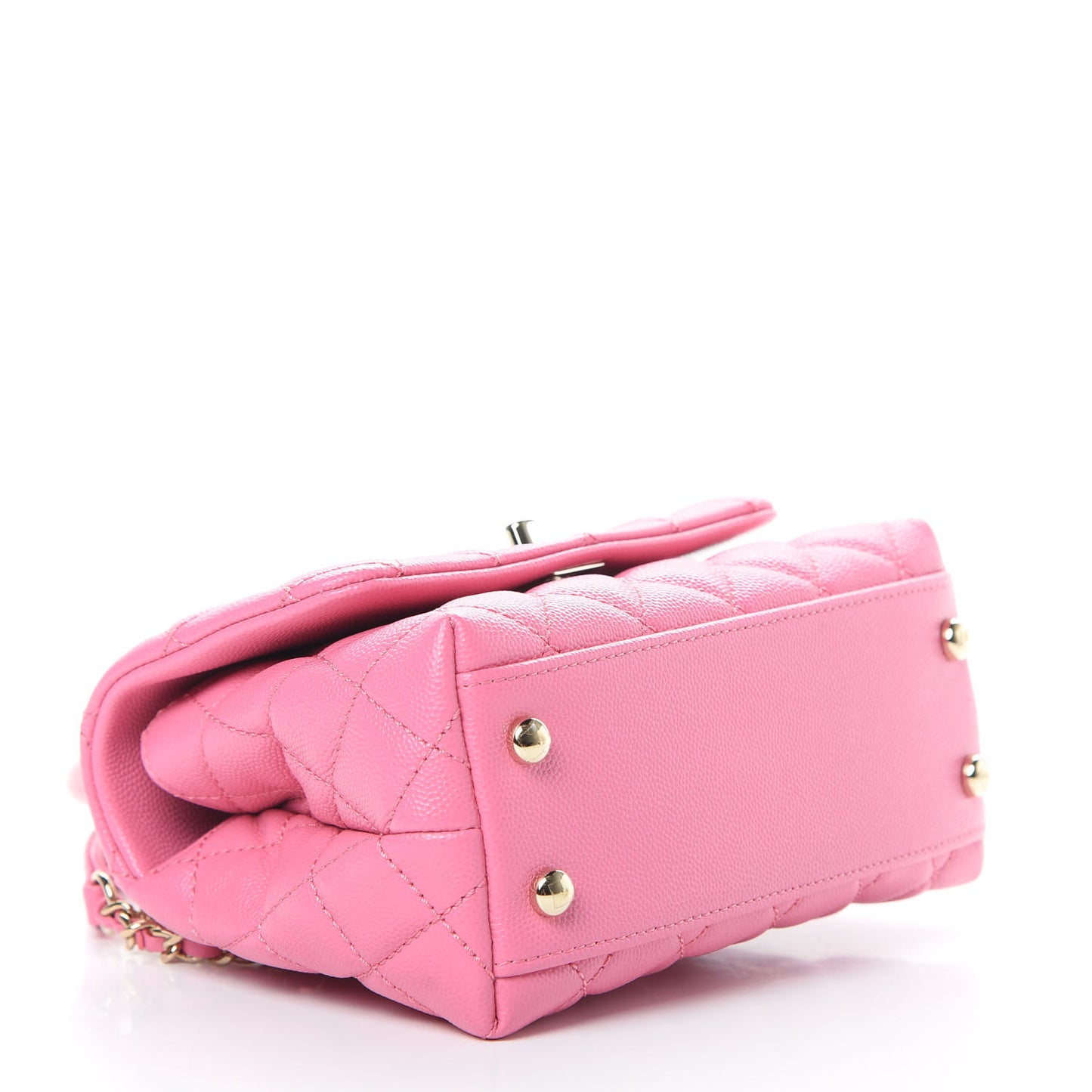 Caviar Quilted Lizard Embossed Extra Mini Coco Handle Flap Pink