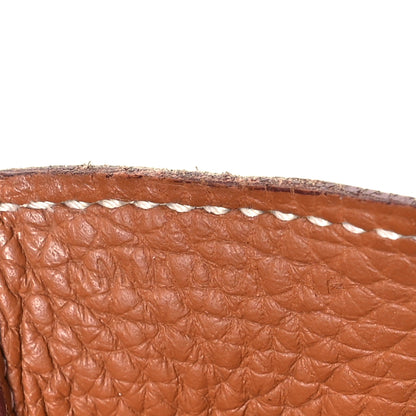 Hermes Taurillon Clemence Halzan 31 Gold 7 of 14