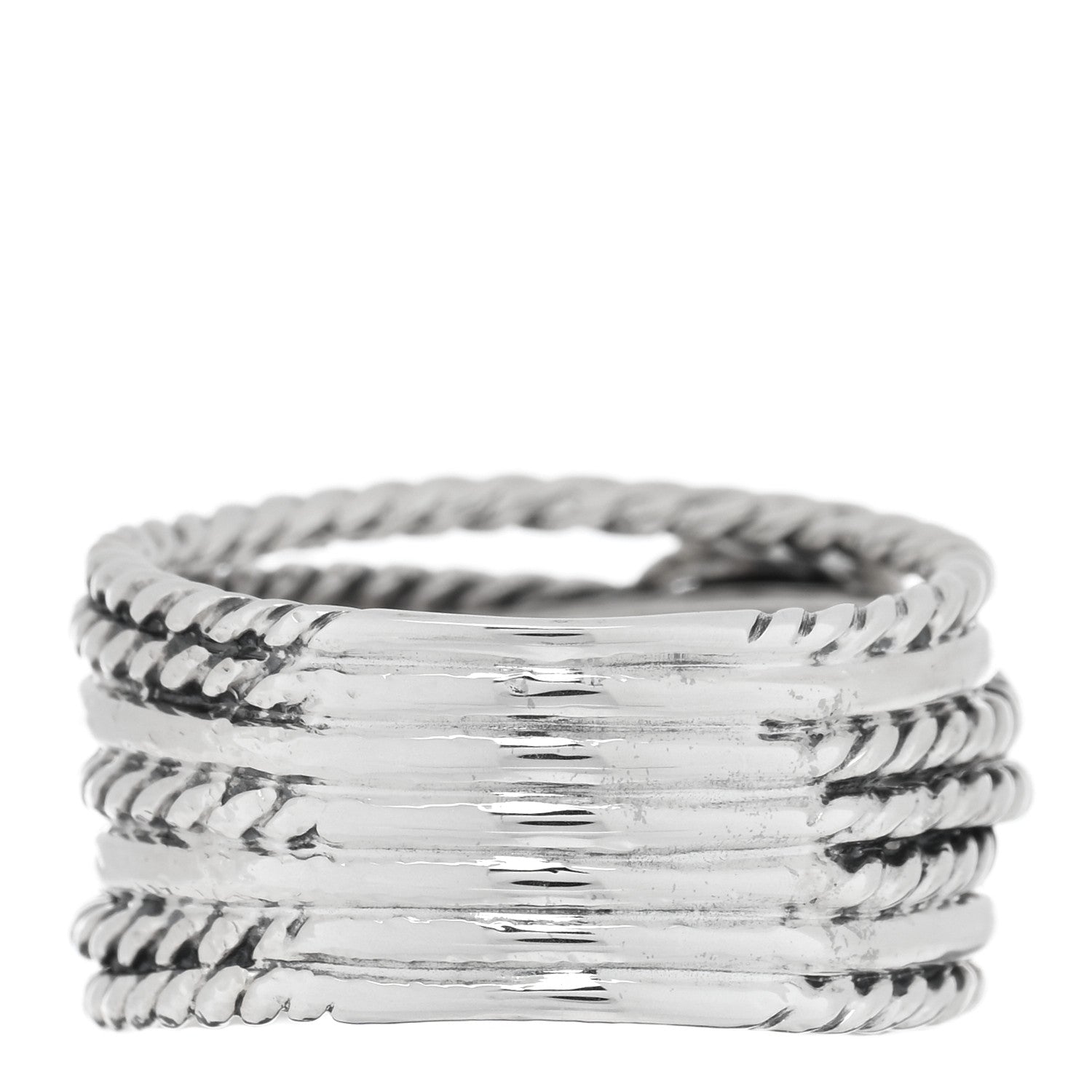David Yurman Sterling Silver Diamond Double X Crossover Ring 57 8 3 of 5