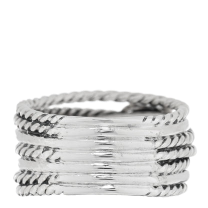 David Yurman Sterling Silver Diamond Double X Crossover Ring 57 8 3 of 5