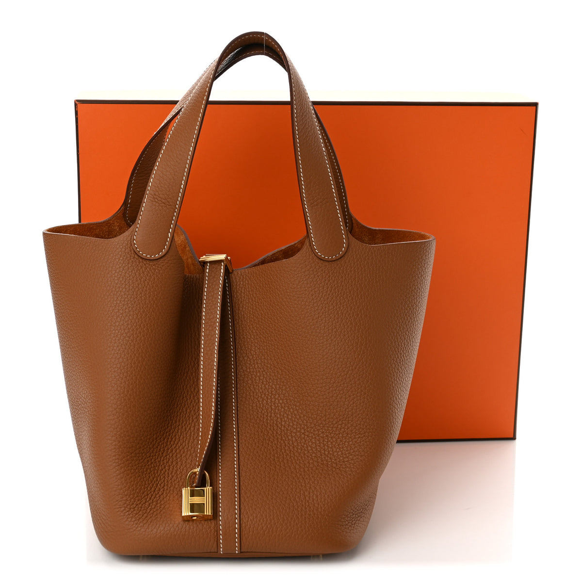 Hermes Taurillon Clemence Picotin Lock 22 MM Gold 12 of 12