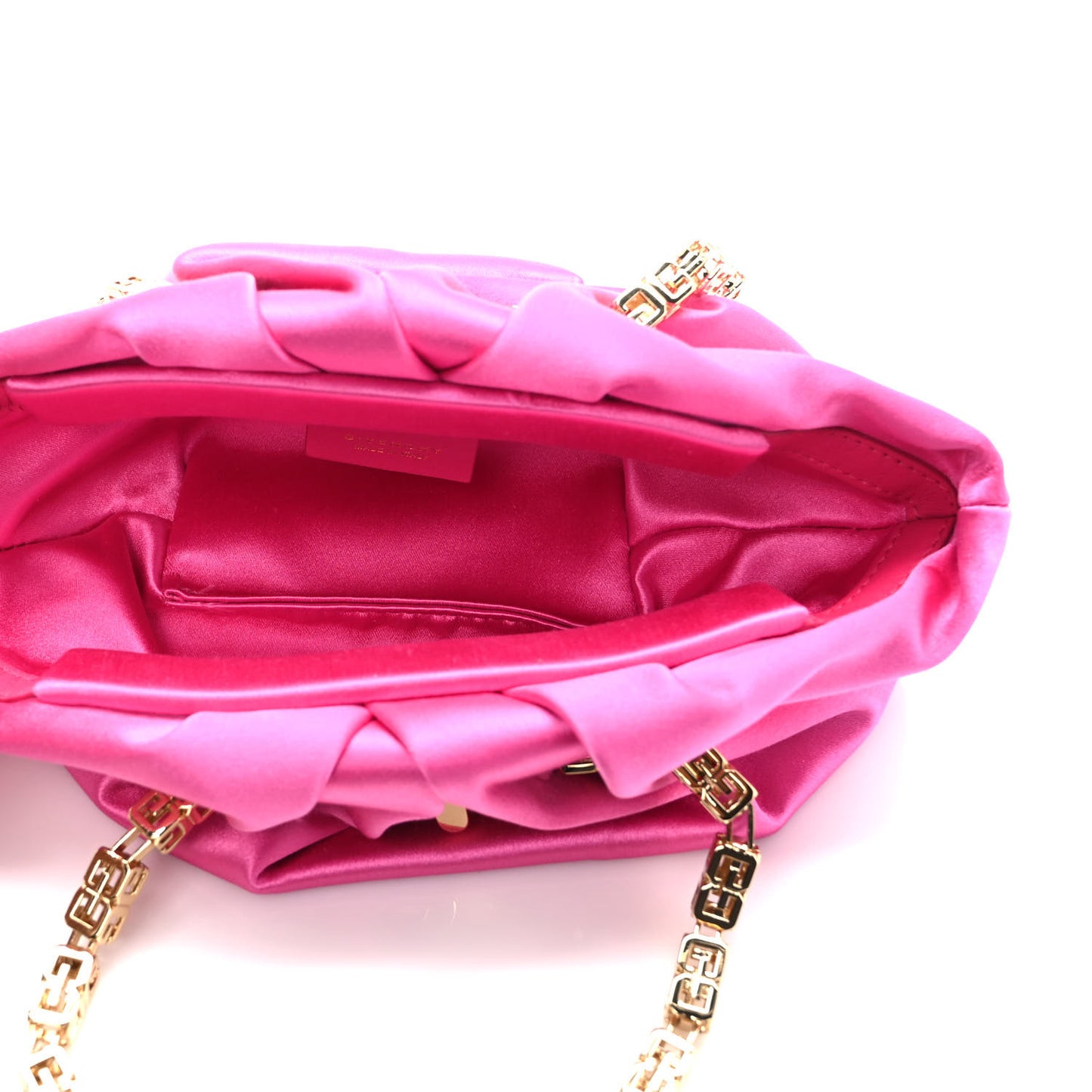 Satin Mini Kenny Shoulder Bag Neon Pink
