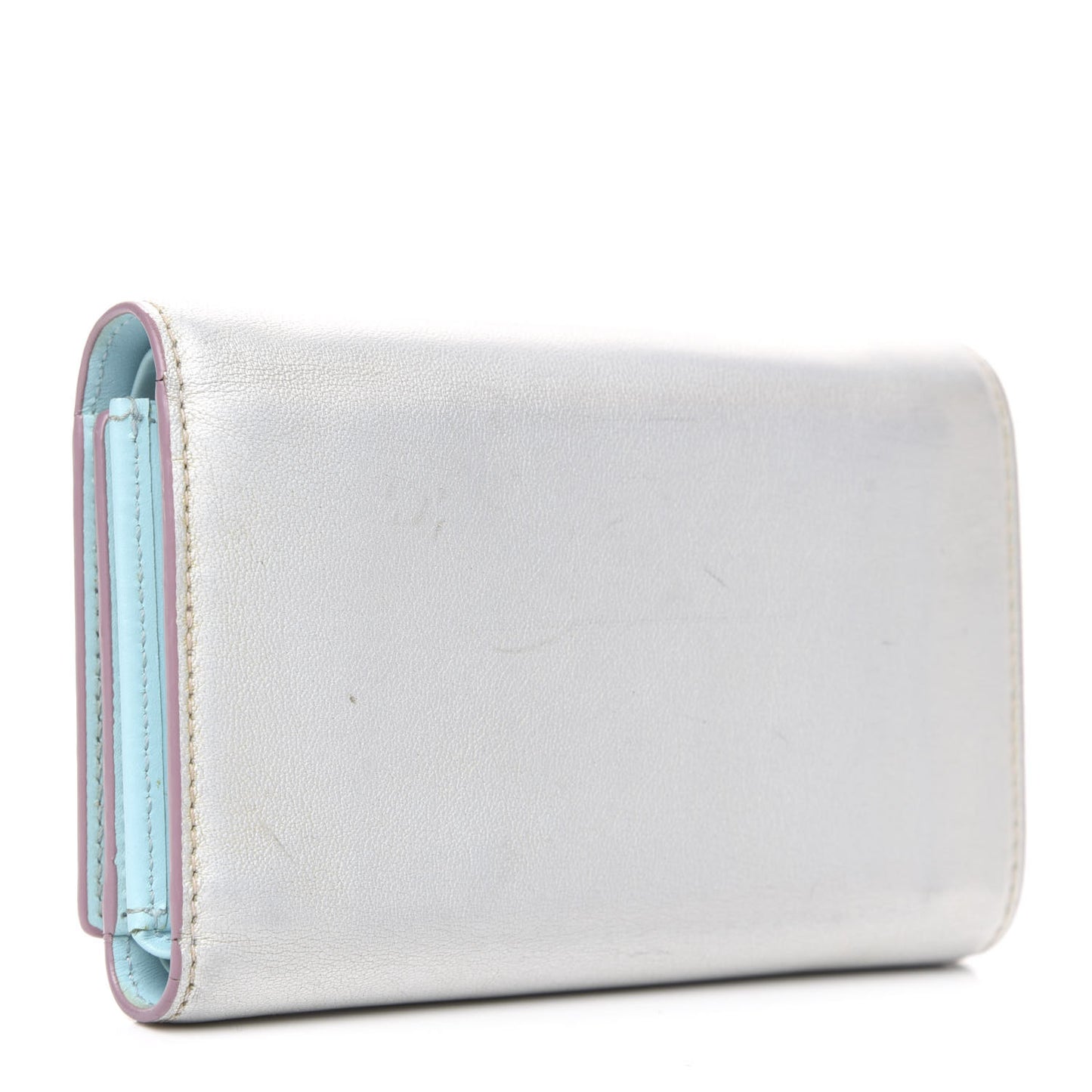 Calfskin Roboter Tri-Fold Wallet White