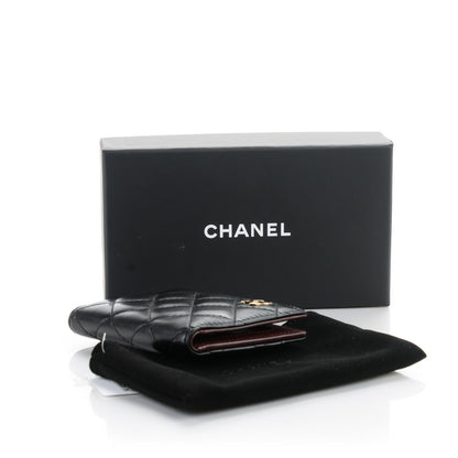 Chanel Lambskin Quilted CC Card Holder Wallet Black 4 of 7