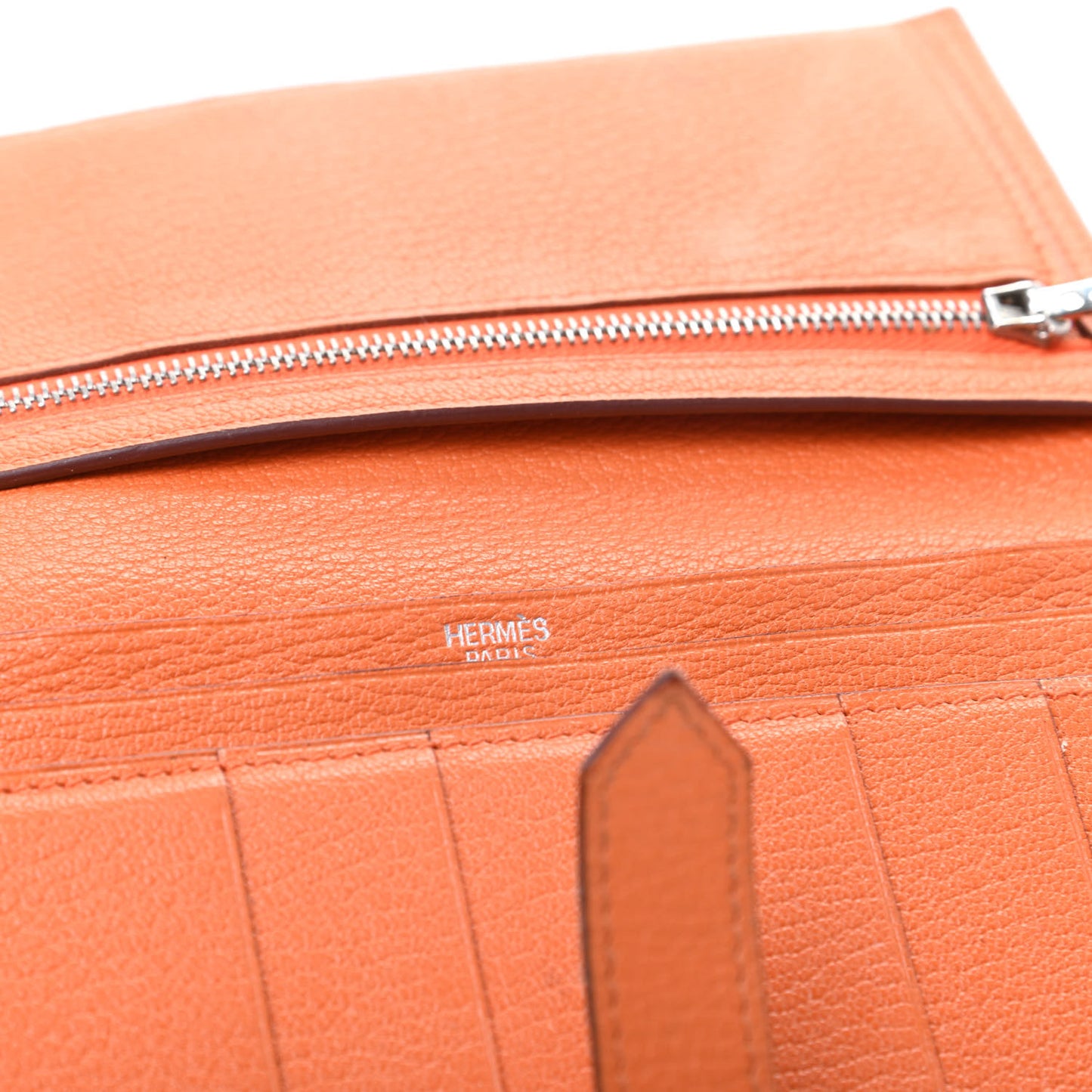 Chevre Mysore Bearn Gusset Wallet Orange