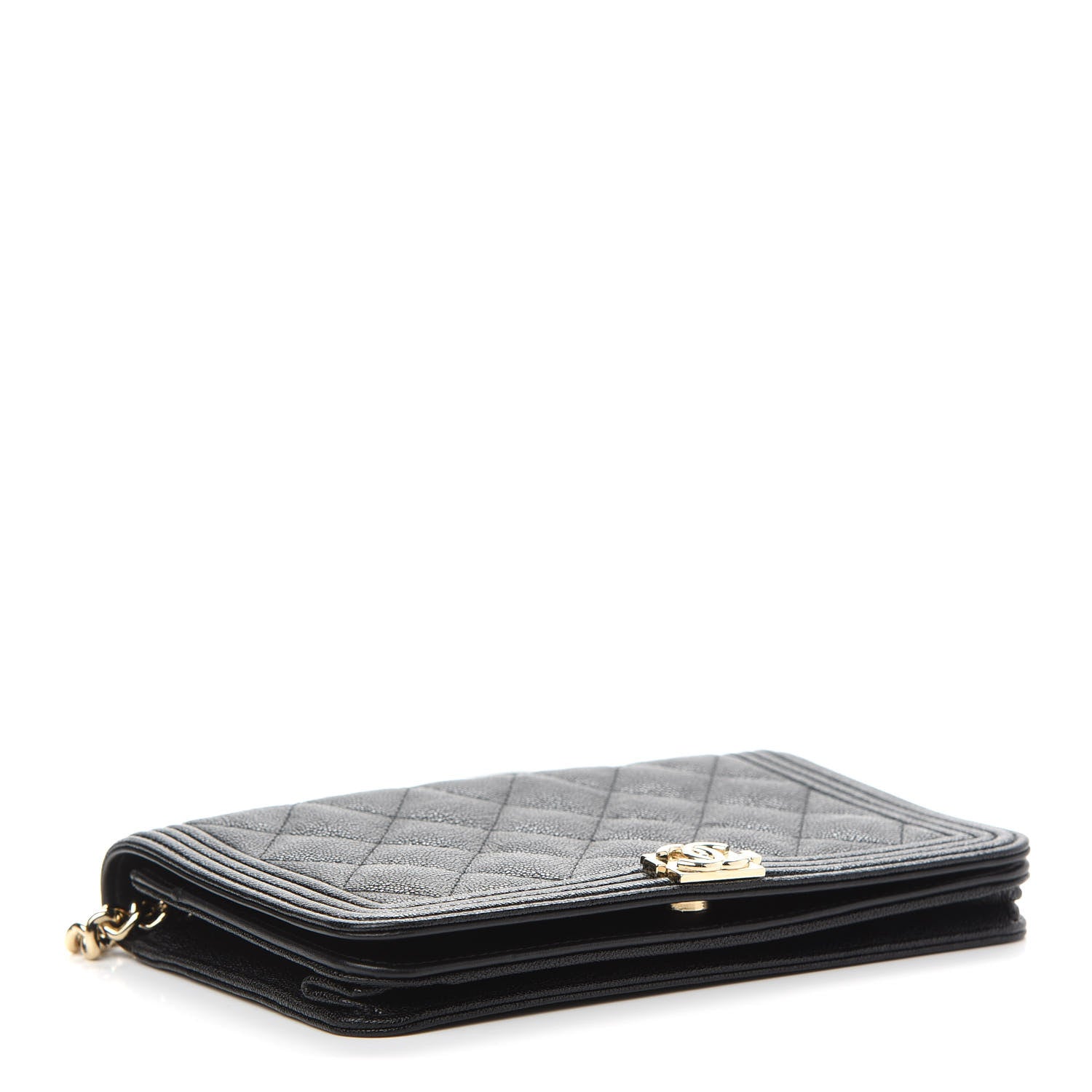 Chanel Caviar Quilted Boy Wallet On Chain WOC Black 3 of 11