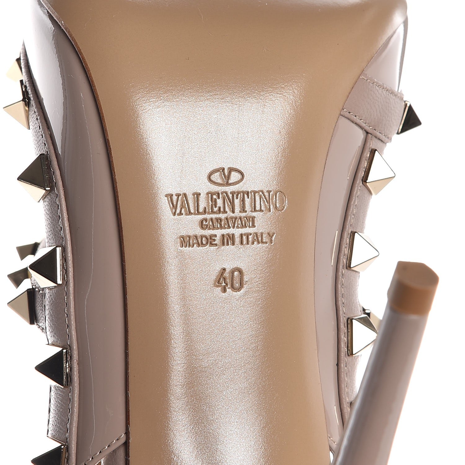 Valentino Garavani Patent Rockstud Ankle Strap Pumps 40 Poudre 6 of 8