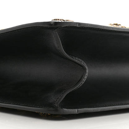 Gucci Calfskin Animal Studs Medium Sylvie Top Handle Bag Black 9 of 14