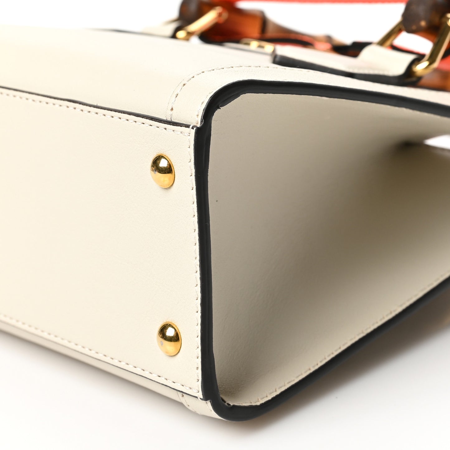 Wonka Grain Calfskin Mini Diana Tote Bag Mystic White Orange Fluo