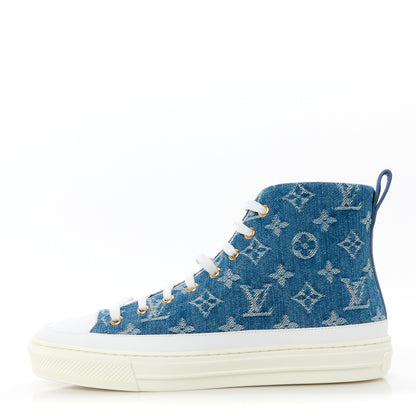 Louis Vuitton Denim Monogram Stellar Sneaker Boots 40 Bleu Jeans 39 Blue 1 of 9