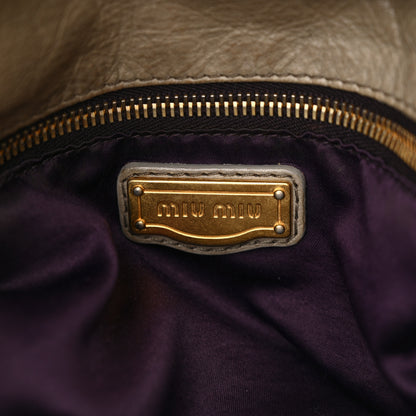 Miu Miu Vitello Lux Medium Bow Bag Grey 7 of 24